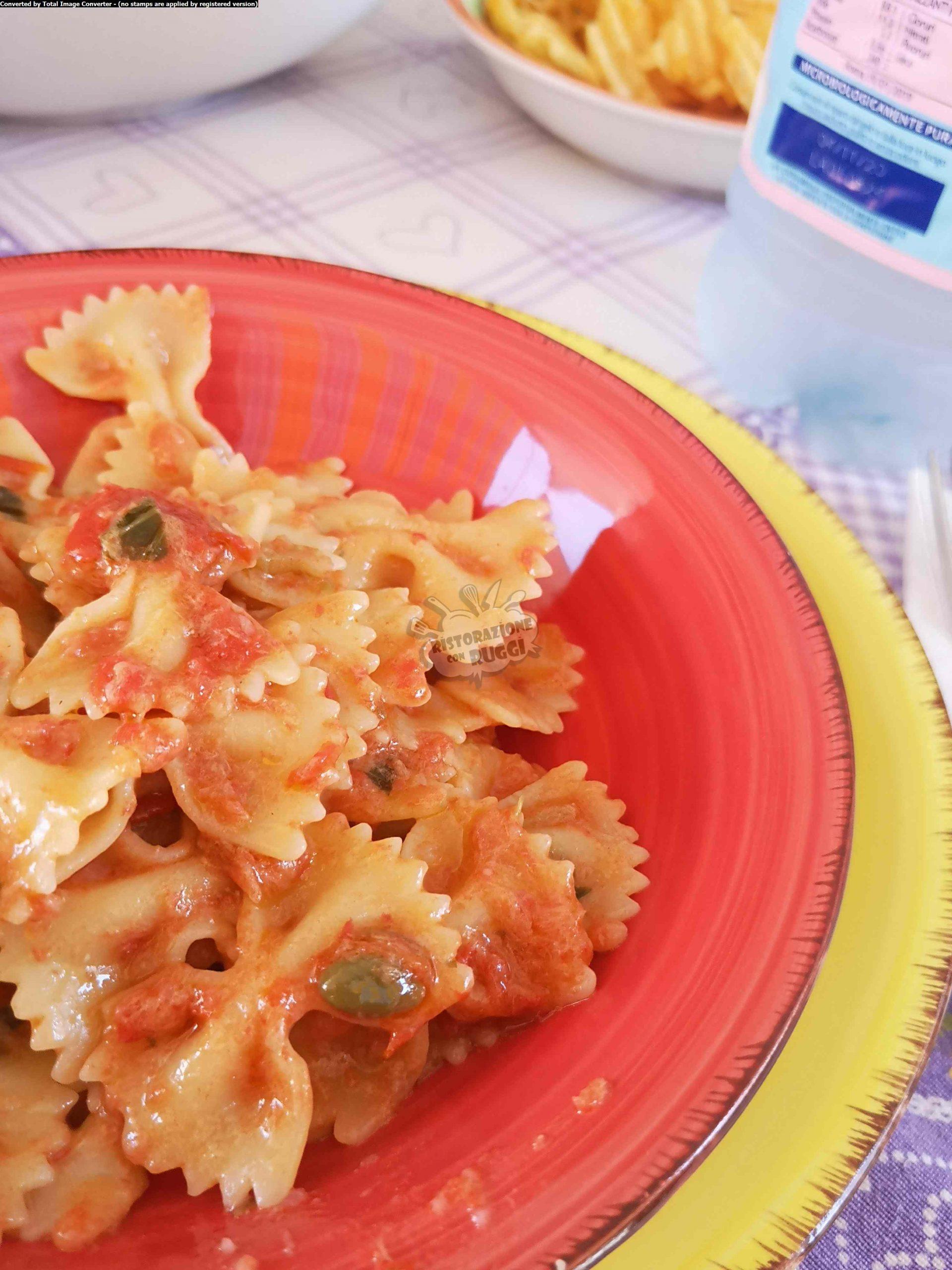 farfalle al tonno mousse pomodoro ricetta facile veloce semplice primo piatto ristorazione con ruggi pasta 2