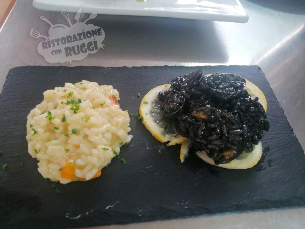 Risotto nero di seppia e frutti di mare